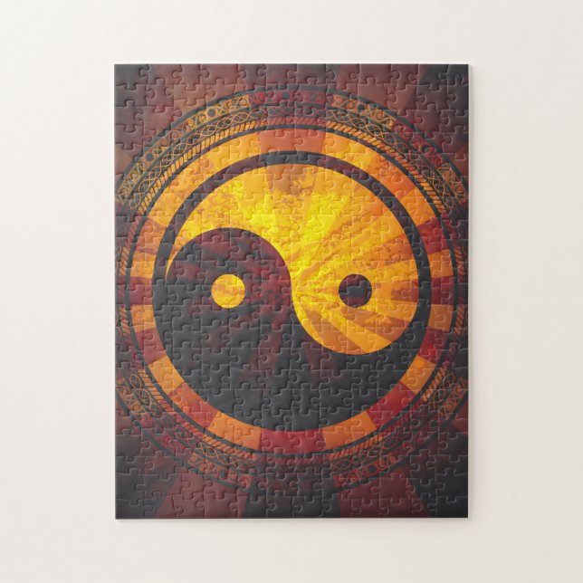Vintage Yin Yang Symbol Puzzle (Vertikal)