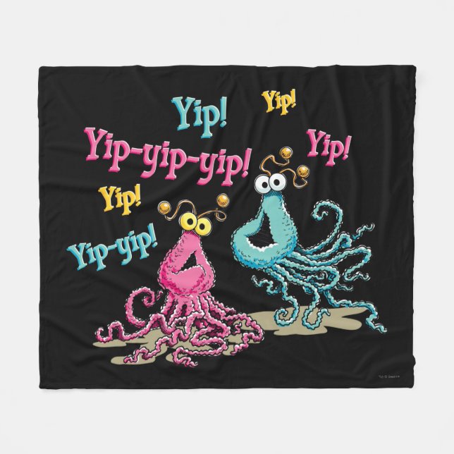 Vintage Yip-Yips Fleecedecke (Vorderseite (Horizontal))