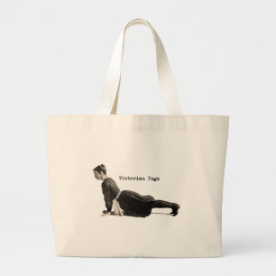 Vintage-Yoga-Frau in der Aufwärts-Hund-Pose Jumbo Stoffbeutel