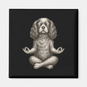 Vintage Yoga Hund Cavalier King Charles Spaniel Lu Magnet