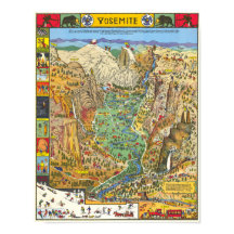 Vintage Yosemite-Karte des Nationalparks 1931