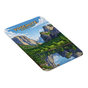 Vintage Yosemite-Nationalparklandschaft Magnet