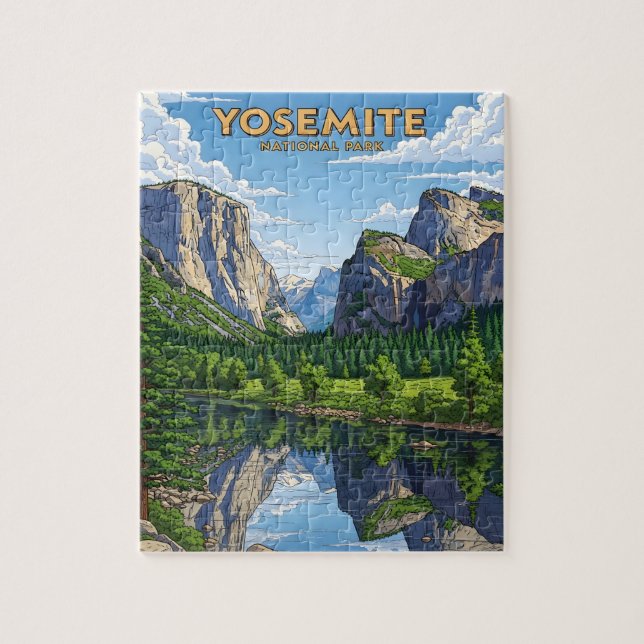 Vintage Yosemite-Nationalparklandschaft Puzzle (Vertikal)