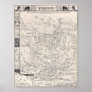 Vintage Yosemite Park Karte 1931 Poster