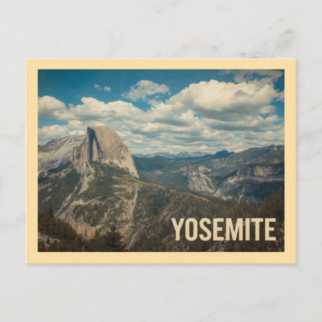 Vintage Yosemite-Reise Postkarte (Vorderseite)