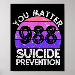 Vintage You 988 Suizidpräventions-Bewusstsein-Ripp Poster