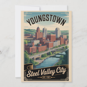Vintage Youngstown Ohio Retro-Reise Feiertagskarte