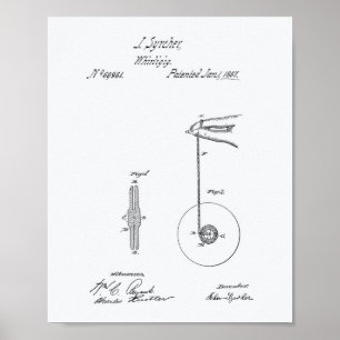 Vintage Yoyo 1867 Patent Art Weißes Papier Poster