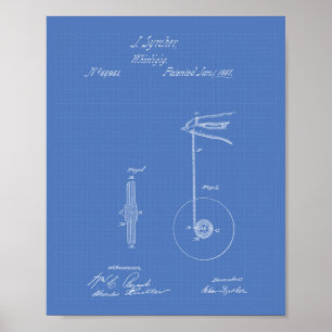 Vintage Yoyo 1867 Patent Kunst Blaupause Poster
