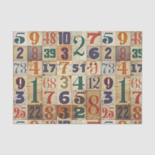 Vintage Zahlen Dekoupage oder Collage Paper Seidenpapier