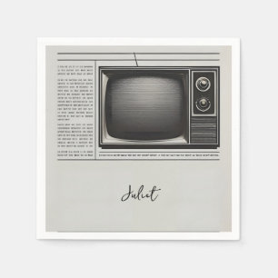 Vintage zahlt alte Retro-Zeitung Brautparty Serviette