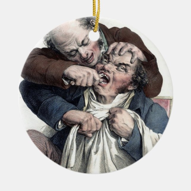 Vintage Zahnarzt-Zahn-Extraktion Keramikornament (Vorne)