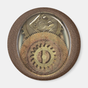 Vintage Zähne Steampunk rund Magnet