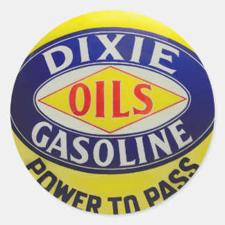 Vintage Zapfsäule Dixie Öle Benzin Hot Rod Ära Runder Aufkleber
