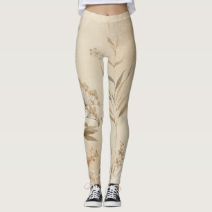 Vintage zarte Blumen Botanik Boho Leggings