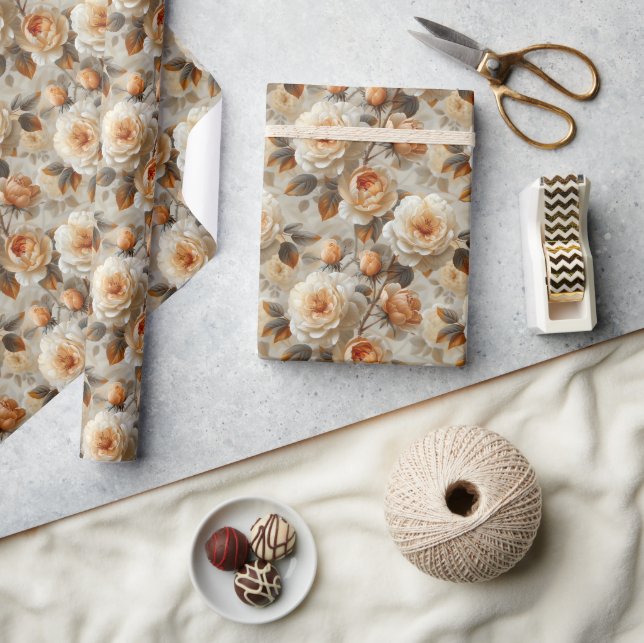 Vintage zarte Blumenmuster. Geschenkpapier (Kunsthandwerk)