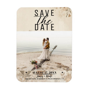 Vintage zarte florale botanische Boho-Hochzeit Magnet