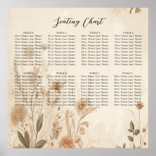 Vintage zarte florale botanische Boho-Hochzeit Poster