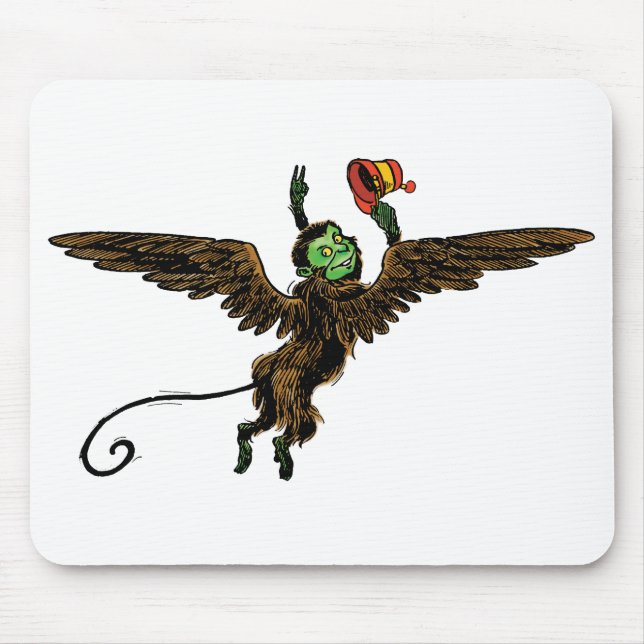 Vintage-Zauberer von Oz, Böser fliegender Affe Mousepad (Vorne)