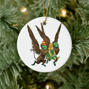 Vintage-Zauberer von Oz, Dorothy, Böse fliegende A Keramik Ornament