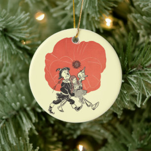 Vintage-Zauberer von Oz, Dorothy mit Mohnblumen Keramik Ornament