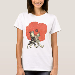 Vintage-Zauberer von Oz, Dorothy mit Mohnblumen T-Shirt