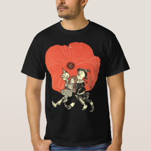 Vintage-Zauberer von Oz, Dorothy mit Mohnblumen T-Shirt