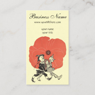 Vintage-Zauberer von Oz, Dorothy mit Mohnblumen Visitenkarte