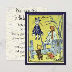 Vintage Zauberer von Oz, Dorothy Toto Geburtstagsf Einladung