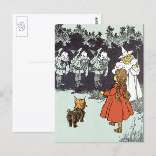 Vintage-Zauberer von Oz Dorothy Toto Glinda Munchk Postkarte