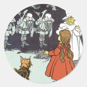 Vintage-Zauberer von Oz Dorothy Toto Glinda Munchk Runder Aufkleber