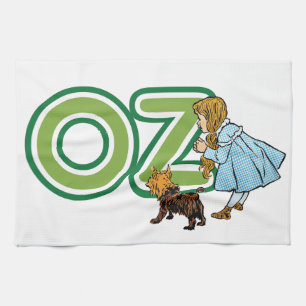 Vintage-Zauberer von Oz Dorothy Toto mit großen Bu Geschirrtuch