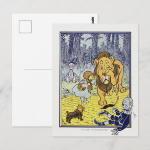 Vintage-Zauberer von Oz Dorothy und Feiger Löwe Postkarte