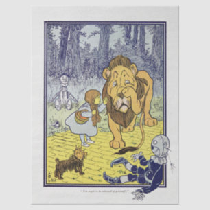 Vintage-Zauberer von Oz Dorothy und Feiger Löwe Seidenpapier