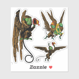 Vintage Zauberer von Oz, Dorothy und fliegende Aff Aufkleber