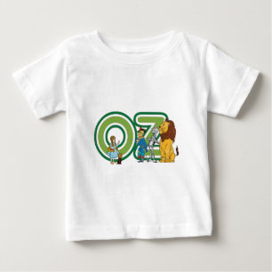 Vintage-Zauberer-von-Oz-Figuren und Textbuchstaben Baby T-shirt