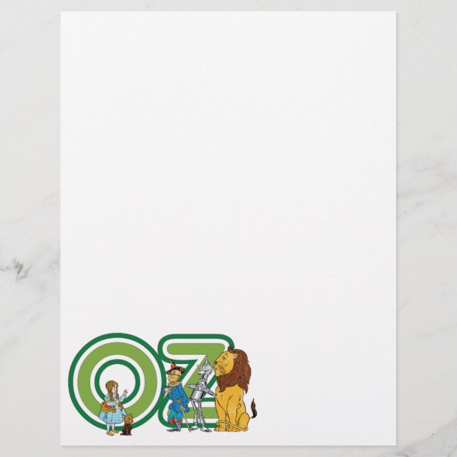 Vintage-Zauberer-von-Oz-Figuren und Textbuchstaben Flyer (Vorne)