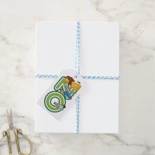 Vintage-Zauberer-von-Oz-Figuren und Textbuchstaben Geschenkanhänger