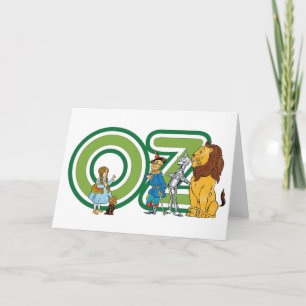 Vintage-Zauberer-von-Oz-Figuren und Textbuchstaben Karte