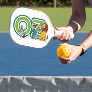 Vintage-Zauberer-von-Oz-Figuren und Textbuchstaben Pickleball Schläger