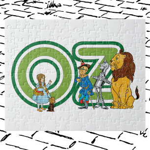 Vintage-Zauberer-von-Oz-Figuren und Textbuchstaben Puzzle