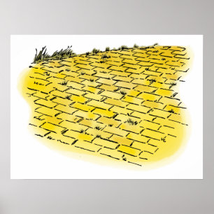 Vintage-Zauberer von Oz Gelbe Ziegelstraße von Den Poster