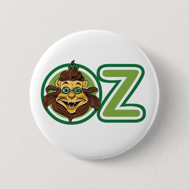 Vintage Zauberer von Oz, Löwe im Buchstaben O Button (Vorderseite)