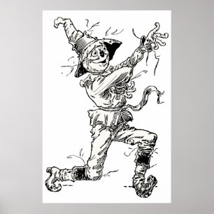 Vintage-Zauberer von Oz Märchen, die Vogelscheuche Poster