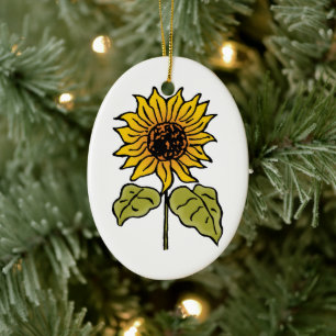 Vintage-Zauberer von Oz Märchen Sonnenblume in Blü Keramikornament