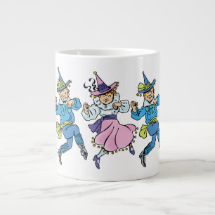 Vintage-Zauberer von Oz, süße tanzende Munchkins! Jumbo-Tasse