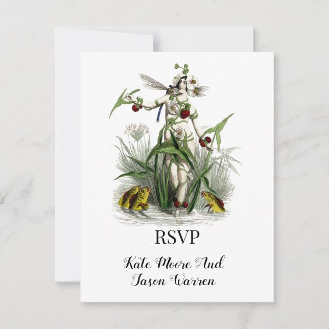 Vintage Zaubergartenhochzeit RSVP Karte (Vorderseite)