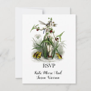 Vintage Zaubergartenhochzeit RSVP Karte