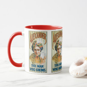 Vintage-Zauberplakat, Alexander, der Mann, der Bes Tasse