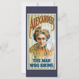 Vintage-Zauberplakat, Alexander, der Mann, der es